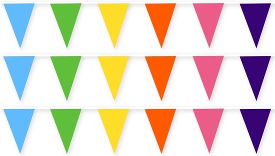 Gekleurde stoffen vlaggenlijn van 10 meter