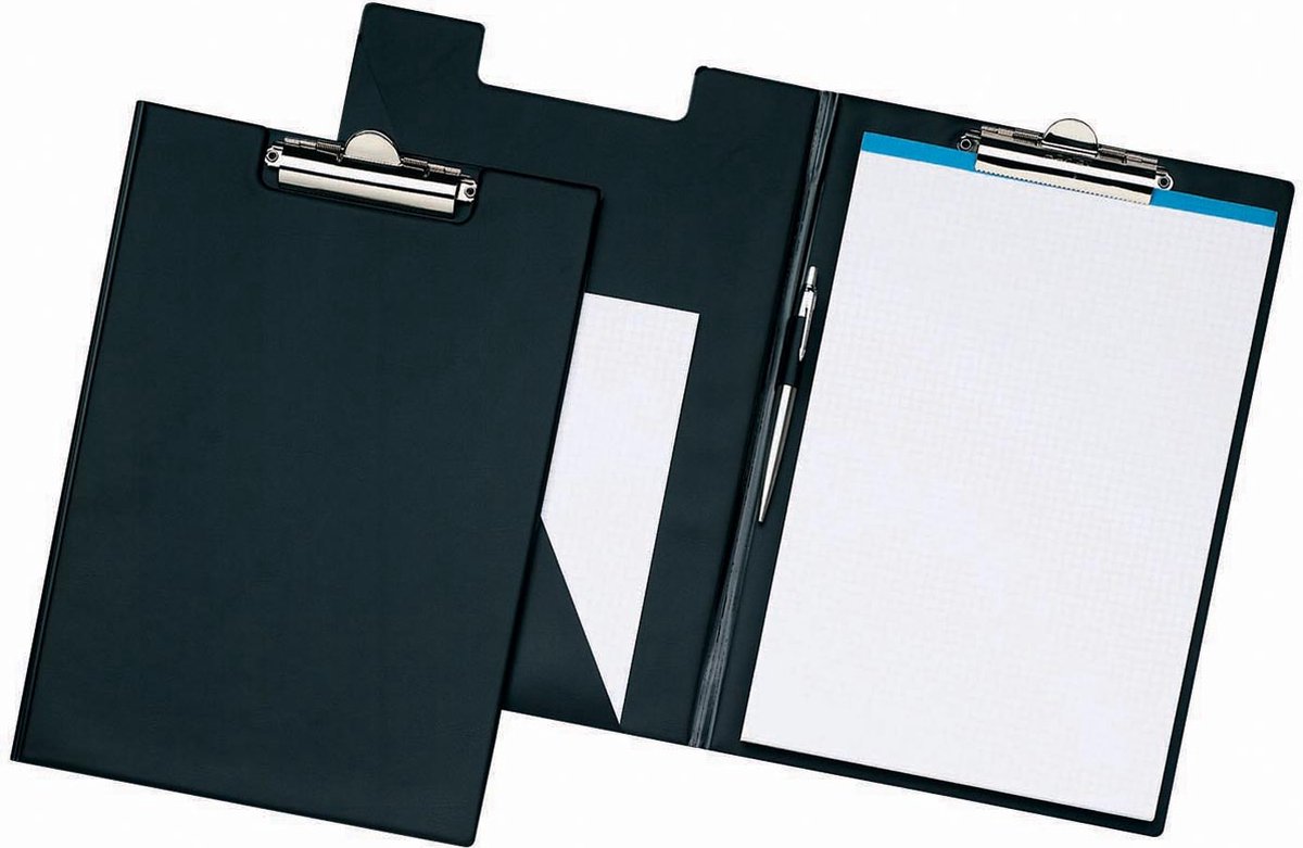 8 Stuks A5 Klemborden – PVC-gecoat – Met Zware Metalen Clip En Ophanggat – Voor Kantoor, School En Onderweg – Zwart