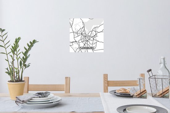 Stickers muraux - Flensbourg - Carte - Carte - Plan de la ville - 30x30 cm - Feuille adhésive