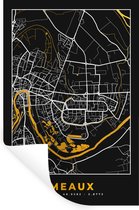 Muurstickers - Sticker Folie - Plattegrond – Kaart – Stadskaart – Frankrijk – Meaux - 40x60 cm - Plakfolie - Muurstickers Kinderkamer - Zelfklevend Behang - Zelfklevend behangpapier - Stickerfolie