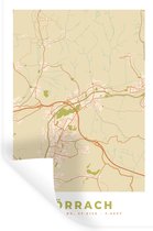 Muurstickers - Sticker Folie - Stadskaart - Lörrach - Vintage - Kaart - Plattegrond - 20x30 cm - Plakfolie - Muurstickers Kinderkamer - Zelfklevend Behang - Zelfklevend behangpapier - Stickerfolie