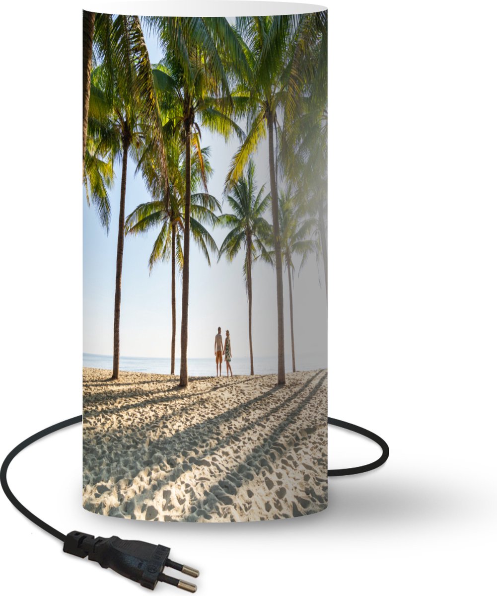 Lamp - Nachtlampje - Tafellamp slaapkamer - Strand - Zee - Palmboom - Romantisch - 54 cm hoog - Ø24.8 cm - Inclusief LED lamp