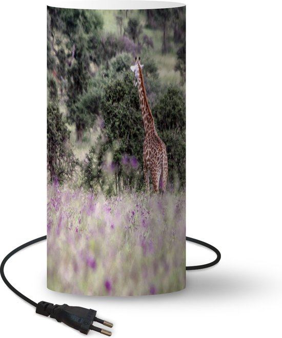 Lamp Masai Mara National Park – Bloemenveld bij Masai Mara National Park in Kenia – 33 cm hoog – Ø16 cm – Inclusief LED lamp