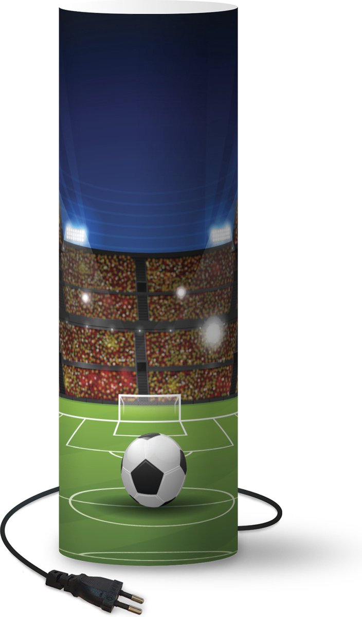Lamp - Nachtlampje - Tafellamp slaapkamer - een voetbalstadion vol mensen - 50 cm hoog - Ø15.9 cm - Inclusief LED lamp