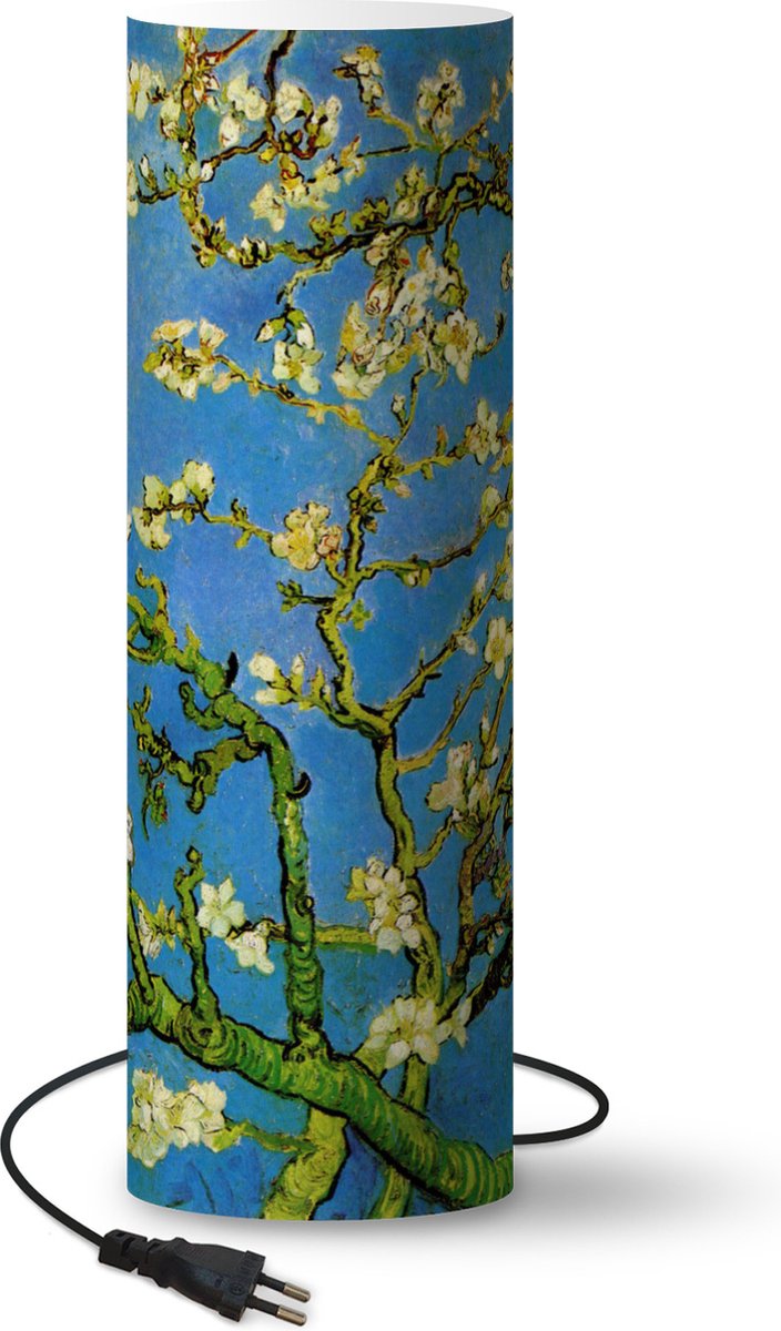 Lamp - Nachtlampje - Tafellamp slaapkamer - Amandelbloesem - Vincent van Gogh - 60 cm hoog - Ø19.1 cm - Inclusief LED lamp