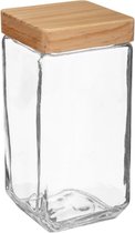 Voorraadbus/voorraadpot 2L glas met houten deksel - 2000 ml - Voorraadpotten met luchtdichte sluiting