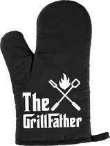 Le gant de BBQ Grillfather / barbecue mitten black men - Papa / cadeau de Vaderdag / cadeau d'anniversaire pour lui