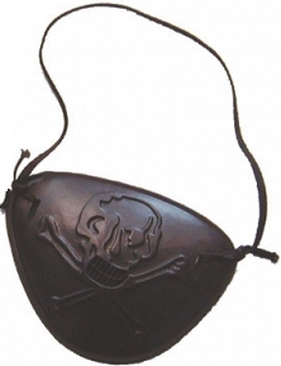 Accessoire de cache-œil pirate en plastique souple noir - Déguisement thème pirate