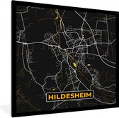 Fotolijst incl. Poster - Hildesheim - Goud - Stadskaart - Kaart - Plattegrond - Duitsland - 40x40 cm - Posterlijst