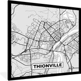 Fotolijst incl. Poster - Kaart - Stadskaart - Frankrijk - Thionville - Plattegrond - 40x40 cm - Posterlijst