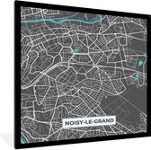 Fotolijst incl. Poster - Plattegrond – Kaart – Stadskaart – Frankrijk – Noisy-le-Grand - 40x40 cm - Posterlijst