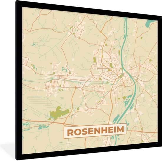 Fotolijst Incl Poster Rosenheim Plattegrond Kaart Vintage Stadskaart Bol Com