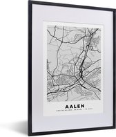 Fotolijst incl. Poster - Aalen - Kaart - Stadskaart - Plattegrond - Duitsland - 30x40 cm - Posterlijst