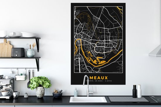 Affiche Plan – Carte – Plan de ville – France – Meaux - 80x120 cm