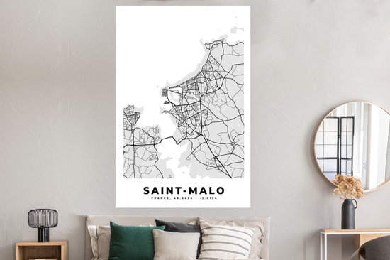 Affiche France - Plan - Carte - Saint-Malo - Plan de ville - 120x180 cm XXL