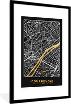 Fotolijst incl. Poster - Plattegrond – Kaart – Stadskaart – Frankrijk – Courbevoie - 60x90 cm - Posterlijst