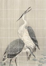 IXXI Two Herons in The Rain - Wanddecoratie - Abstract - 100 x 140 cm