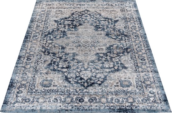 SEHRAZAT Vloerkleed, Antik tapijt, Antares Oosters Tapijt Grijs Blauw, 160X230