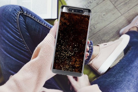 Coque Samsung Galaxy A80 - Or - Zwart - Rouille - Vintage - Étui de téléphone en Siliconen
