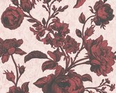 VINTAGE ROZEN BEHANG | Bloemen - rood roze zwart - A.S. Création My Home My Spa