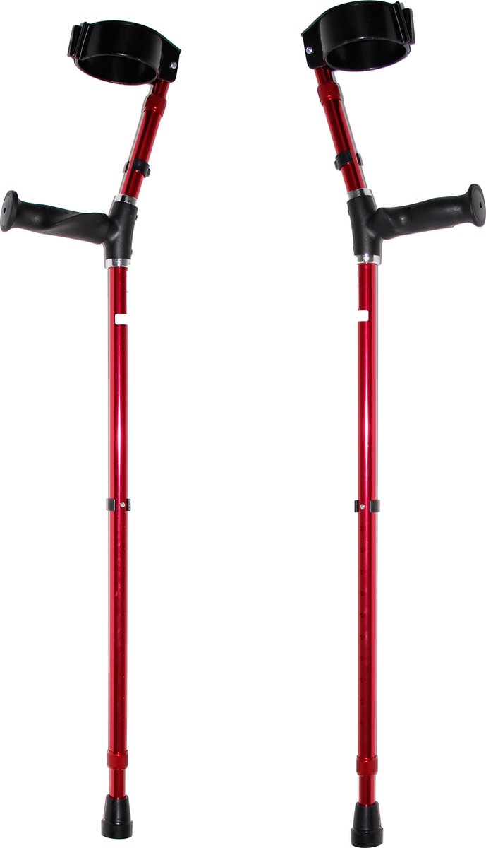 Goedkoopste Premis - Elleboogkruk - Ergonomisch handvat - Anti rammel verstelling - Rood per paar