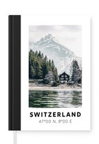 Notitieboek - Schrijfboek - Zwitserland - Huis - Meer - Notitieboekje klein - A5 formaat - Schrijfblok