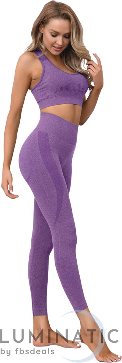 Perform Legging - Fitness Legging - Sportlegging Dames - Yoga Legging - High Waist Legging - Yoga Kleding Dames - Yoga Broek Dames - Sportkleding Dames - Sportbroek Dames - Legging & Shapewear Dames - Luminatic® - Blauw - Maat M van Perform — afbeelding 5