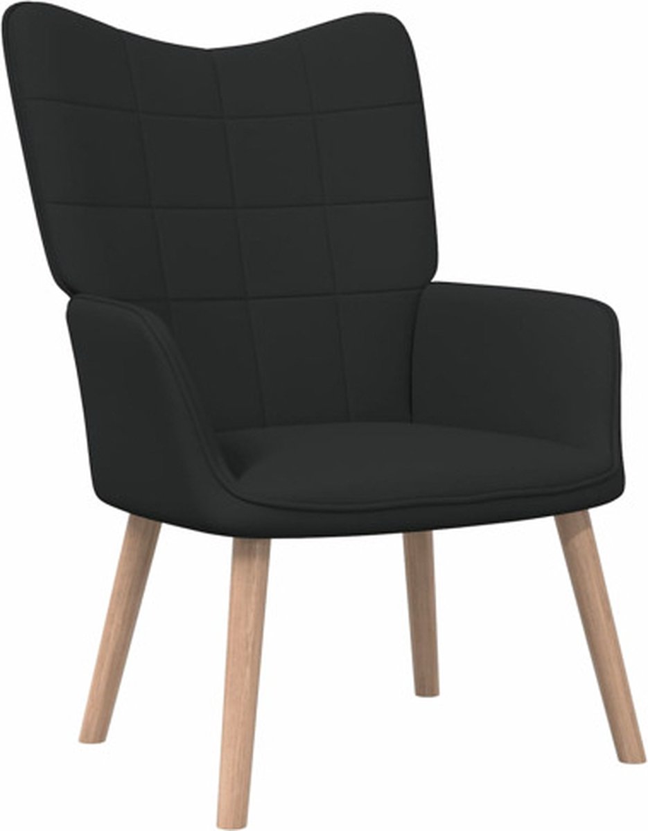 vidaXL Relaxstoel - stof - zwart