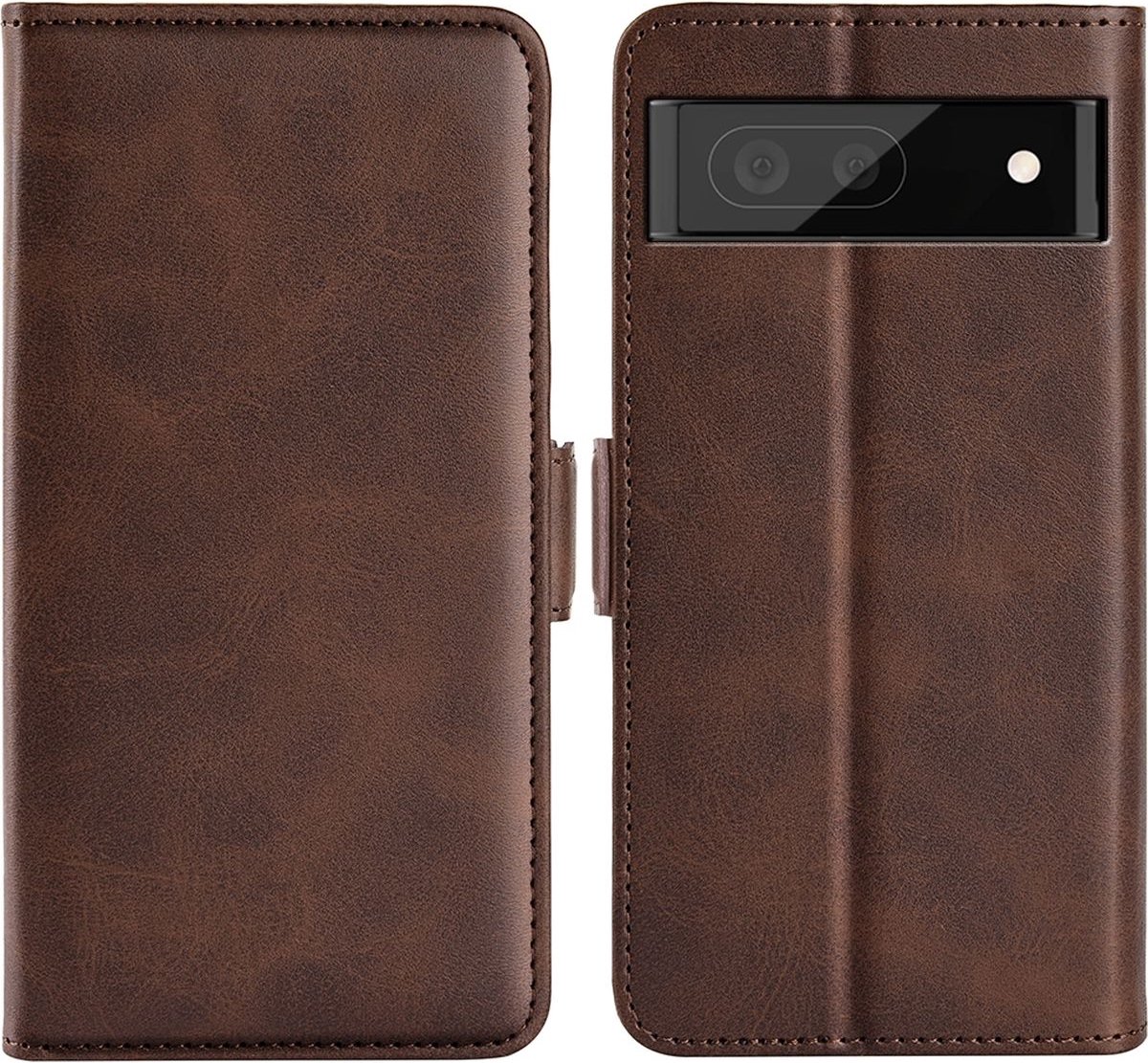 Mobigear Telefoonhoesje geschikt voor Google Pixel 6a Hoesje | Mobigear Slim Magnet Bookcase Portemonnee | Pasjeshouder voor 3 Pasjes | Telefoonhoesje voor Pinpas / OV Kaart / Rijbewijs - Bruin