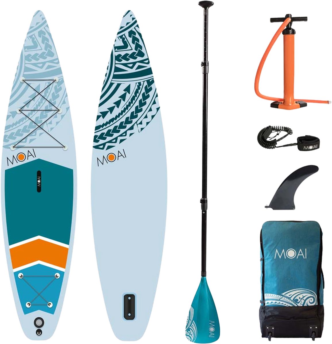 Moai -11'6"- Sup board - Compleet pakket- US Finbox- Fiberglass peddel