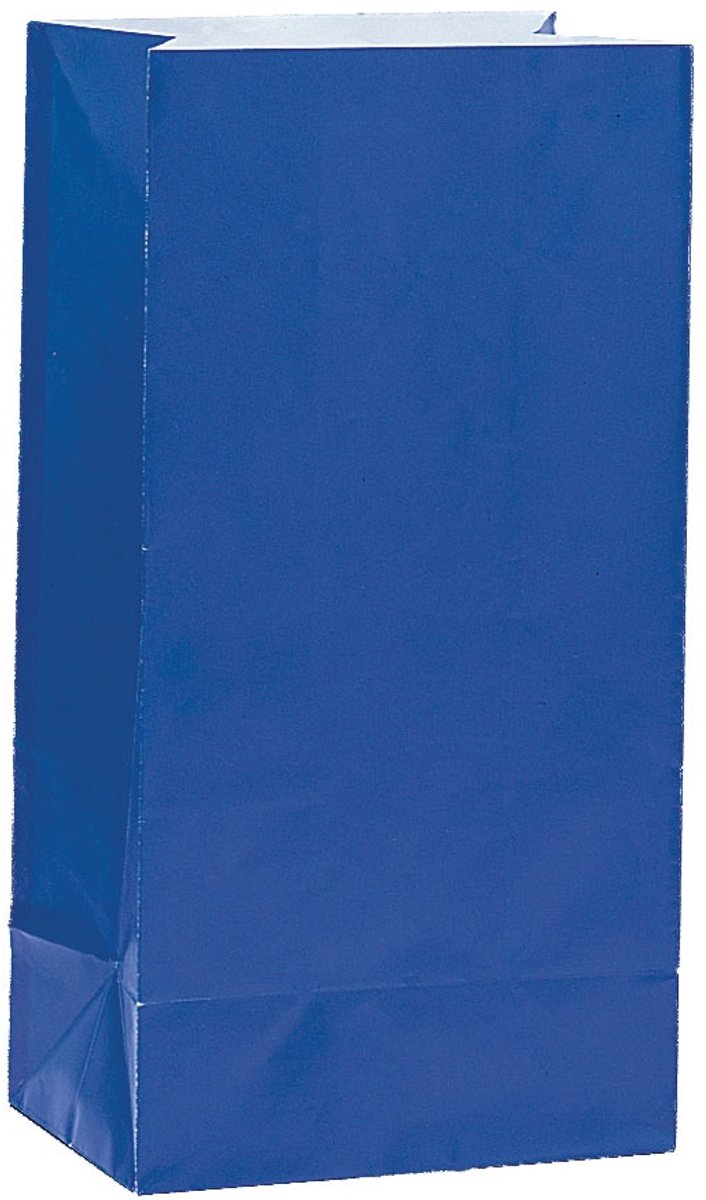 Feestzak blauw papier 12 stuks