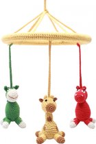 Naturezoo Mobile (âne, girafe, hippopotame) Crochet Junior 24 Cm Multicolore