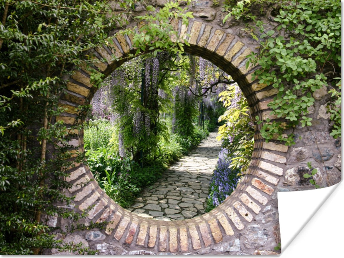 Poster Bos - Stenen - Doorkijk - Pad - 40x30 cm