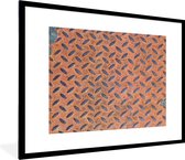 Fotolijst incl. Poster - Diamantplaat - Retro - Roest - 80x60 cm - Posterlijst