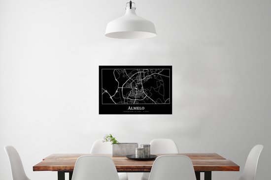 Poster Plattegrond - Almelo - Stadskaart - Kaart - 60x40 cm