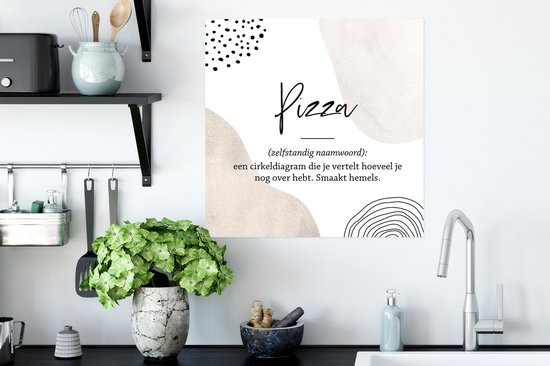Poster Pizza - Dictionnaire - Proverbes - Citations - Définition de la Pizza - 50x50 cm