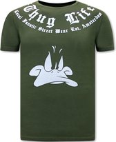T shirt Korte Mouw Heren - Thug Life - Groen
