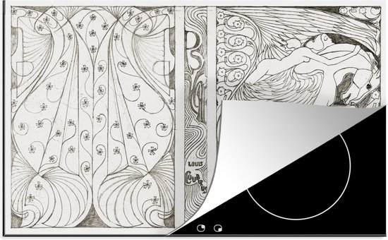 KitchenYeah® Inductie beschermer 78x52 cm - Cover Louis Couperus - schilderij van Jan Toorop - Kookplaataccessoires - Afdekplaat voor kookplaat - Inductiebeschermer - Inductiemat - Inductieplaat mat