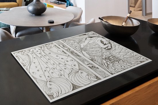 KitchenYeah® Inductie beschermer 78x52 cm - Cover Louis Couperus - schilderij van Jan Toorop - Kookplaataccessoires - Afdekplaat voor kookplaat - Inductiebeschermer - Inductiemat - Inductieplaat mat