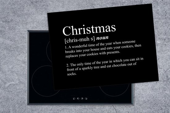 KitchenYeah® Inductie beschermer 70x52 cm - Kerst - Christmas definitie - Spreuken - Quotes - Kookplaataccessoires - Afdekplaat voor kookplaat - Inductiebeschermer - Inductiemat - Inductieplaat mat