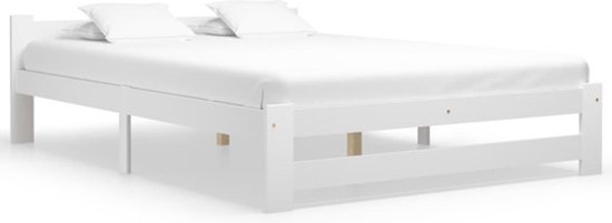 vidaXL Cadre de lit Bois de pin - 120 x 200 cm - Wit - Lit