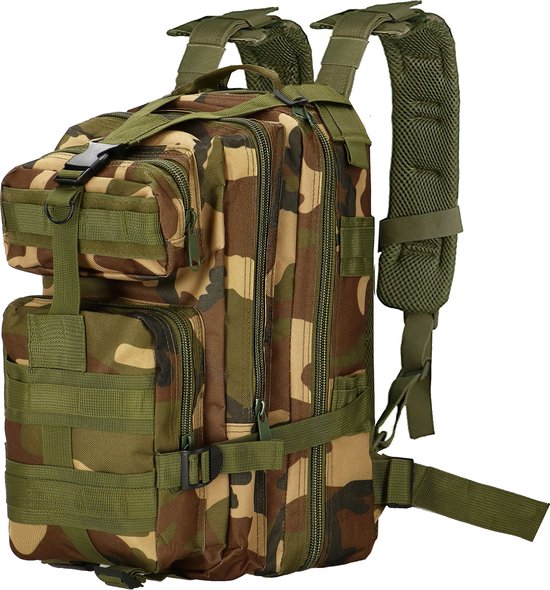 Springos Rugzak | Backpack | Wandelrugzak | Tactical Backpack | 35 Liter | Camouflage | Groen/Bruin/Beige