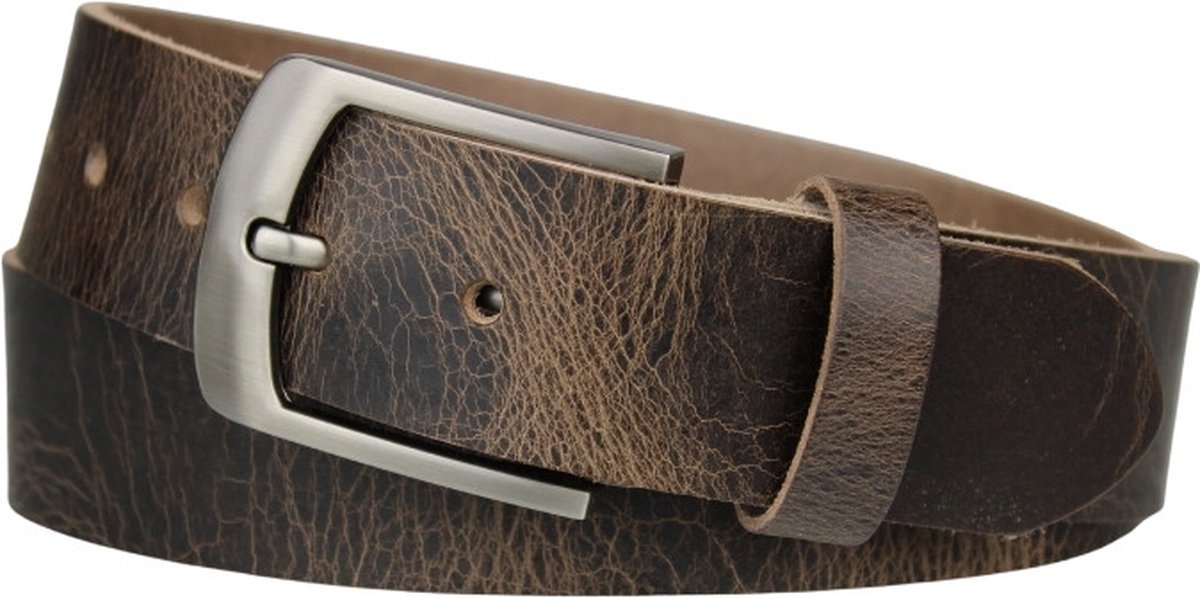 Fana Belts leren jeans riem bruin - Taille 110 - Heren riem - Breedte 4 cm - Brede riem - Ceintuur heren
