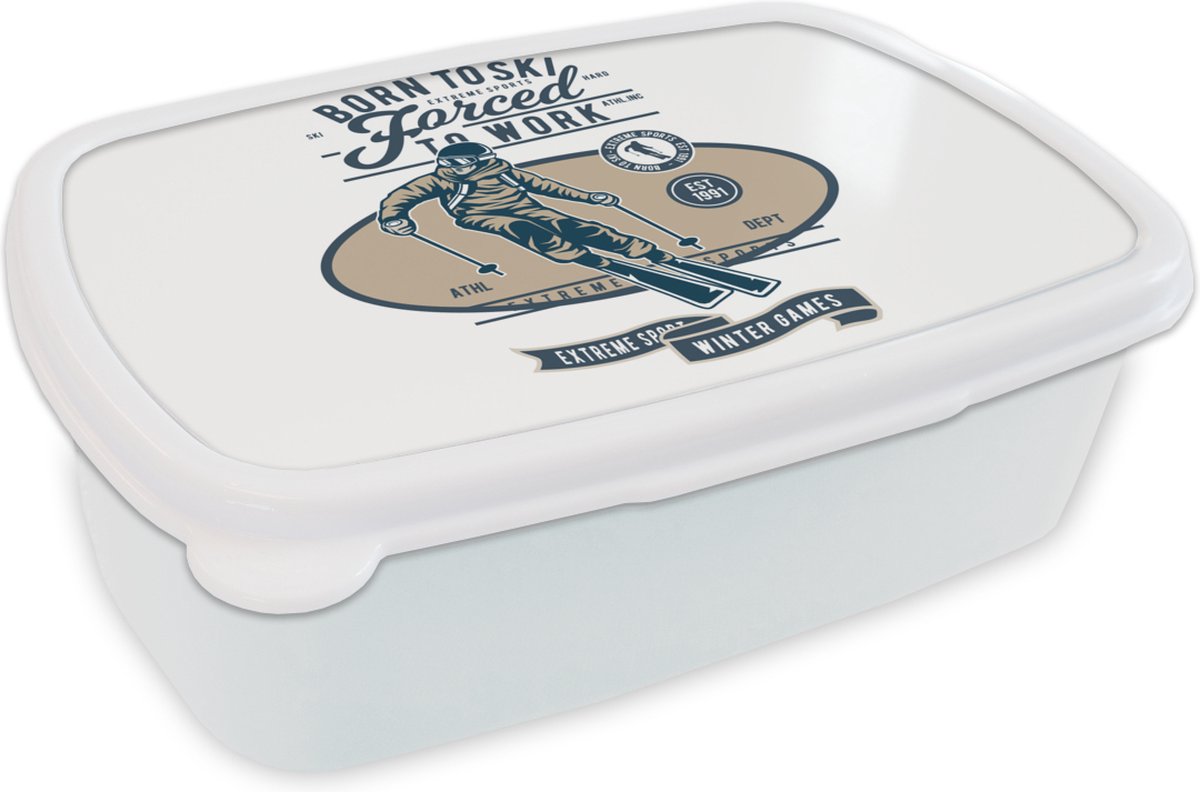 Broodtrommel Wit - Lunchbox - Brooddoos - Skipak - Vintage - Quotes - 18x12x6 cm - Volwassenen