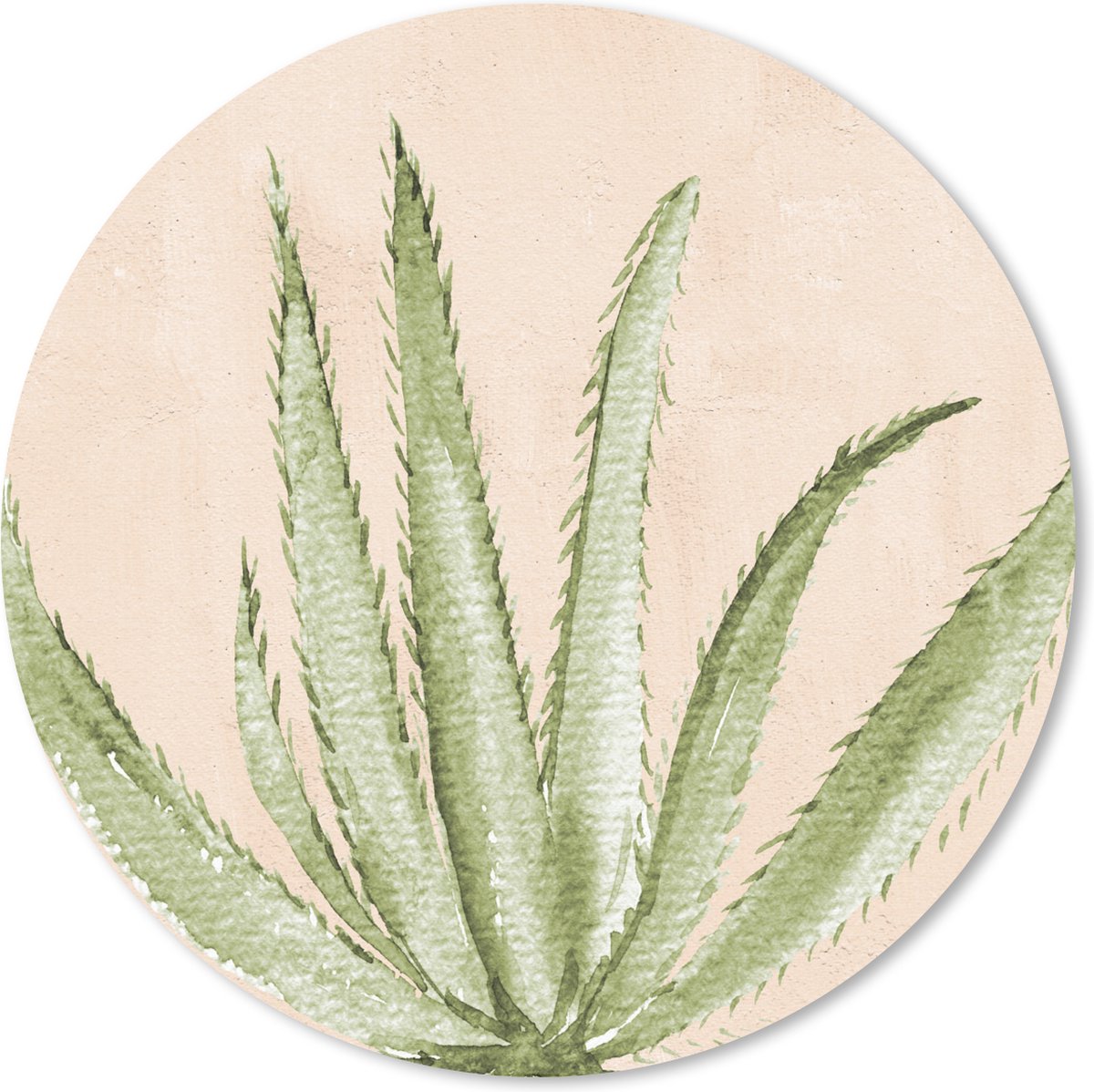 Muismat rond 50x50 cm - Mousepad Waterverf - Vetplant - Bohemian - Botanisch - Ronde muismatten