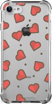Hippe Hoesje iPhone SE 2022/2020 | iPhone 8/7 Smartphone hoesje met doorzichtige rand Hearts