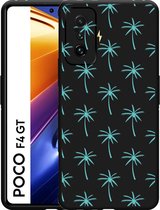 Xiaomi Poco F4 GT Hoesje Zwart Palmbomen - Designed by Cazy