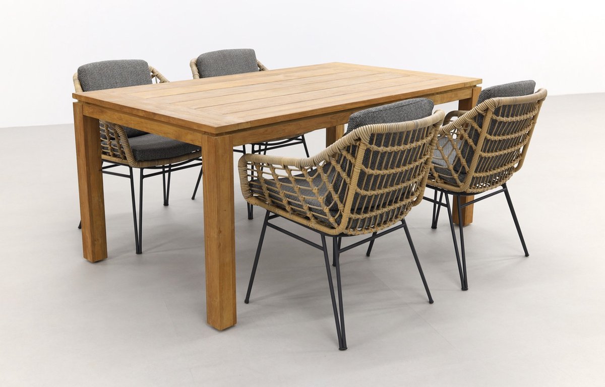 4 Seasons Cottage / Rome teak 170 cm. - Natural Brown - tuinset