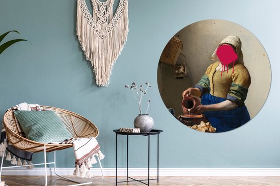 WallCircle - Wall Circle - Wall Circle Indoor - La Laitière - Vermeer - Art - 120x120 cm - Décoration murale - Peintures Ronds XXL