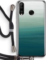 Case Company® - Hoesje met koord geschikt voor Huawei P30 Lite hoesje met Koord - Ocean - Telefoonhoesje met Zwart Koord - Bescherming aan alle Kanten en Over de Schermrand